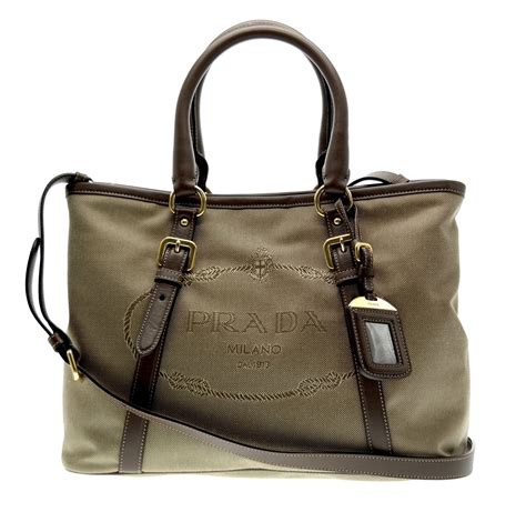 prada vintage tote bag canvas silver|prada canvas shoulder bag.